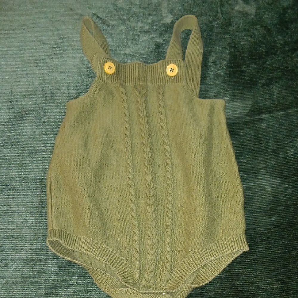 Olive Green Knit Kids One Piece